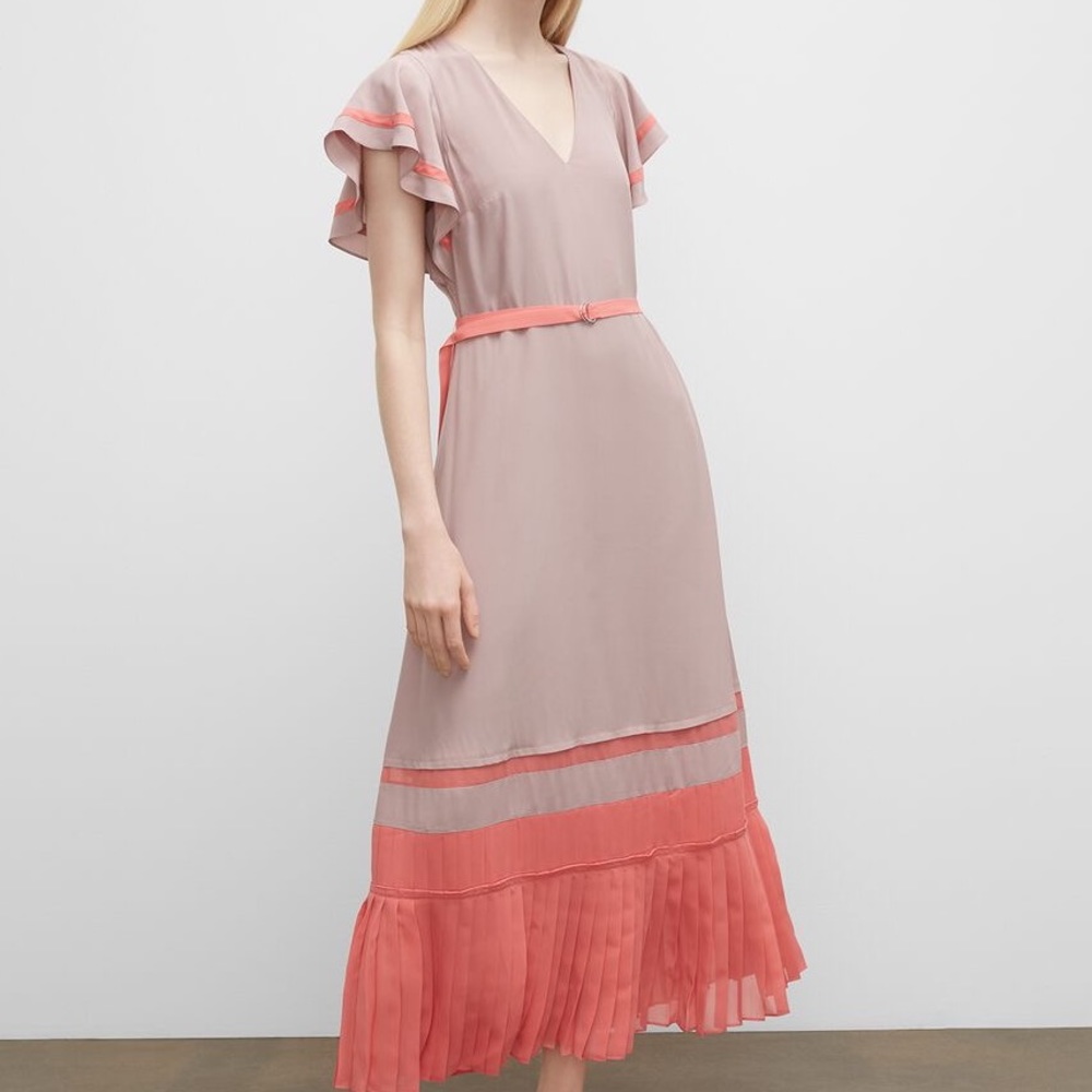 ❤️❤️❤️Club Monaco Colorblock Pleated Maxi Dress size 10❤️❤️❤️ - Picture 1 of 8